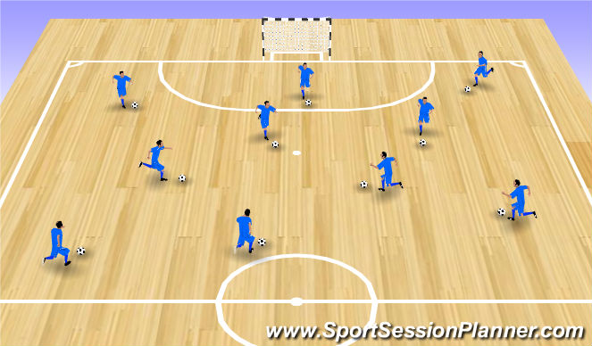 Futsal Session Plan Drill (Colour): Block 1 - Level 1