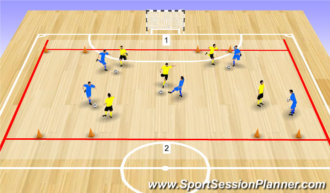 Futsal Session Plan Drill (Colour): Block 1 - Level 2