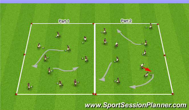 Football/Soccer Session Plan Drill (Colour): Warm-Up