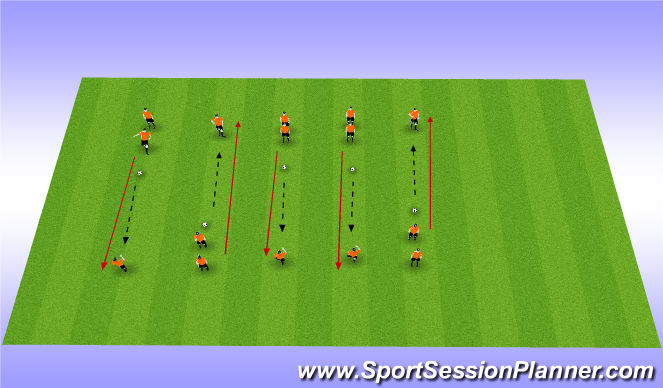 Football/Soccer Session Plan Drill (Colour): Passing in 3's