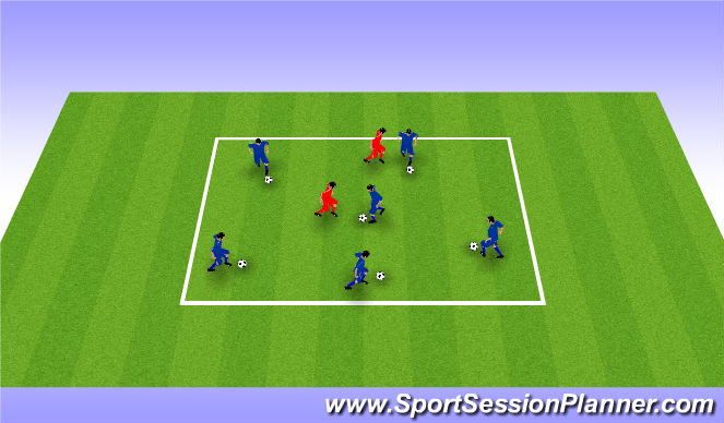 Football/Soccer Session Plan Drill (Colour): Ball Mastery