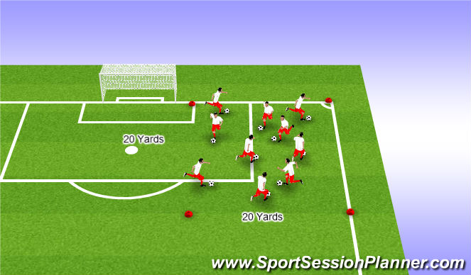 Football/Soccer Session Plan Drill (Colour): Warm Up