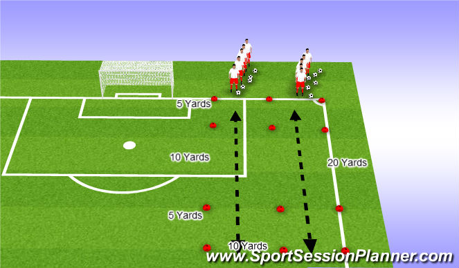 Football/Soccer Session Plan Drill (Colour): Skill Practise 1