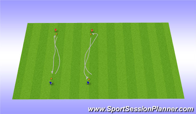 Football/Soccer Session Plan Drill (Colour): Warming-up - Technique combo moves