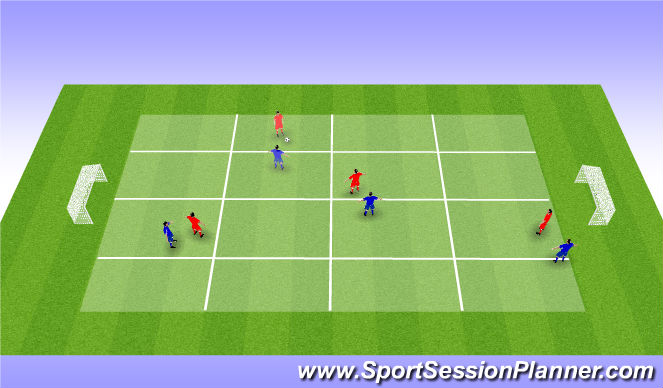 Football/Soccer Session Plan Drill (Colour): SSG - Support play