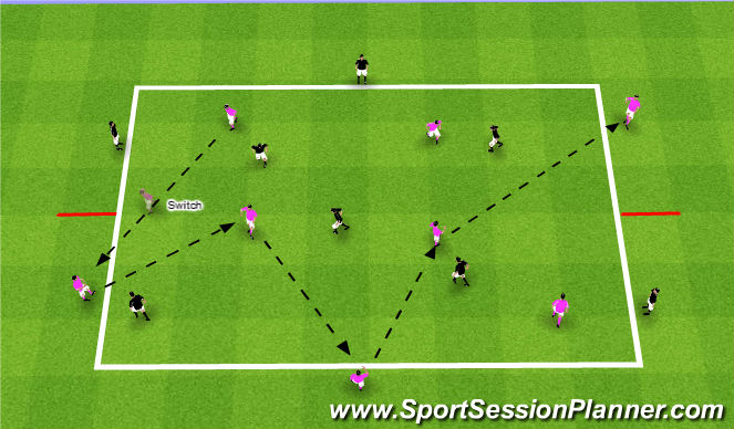 Football/Soccer Session Plan Drill (Colour): SSG