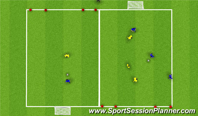 Football/Soccer Session Plan Drill (Colour): Up to 3v3 Game