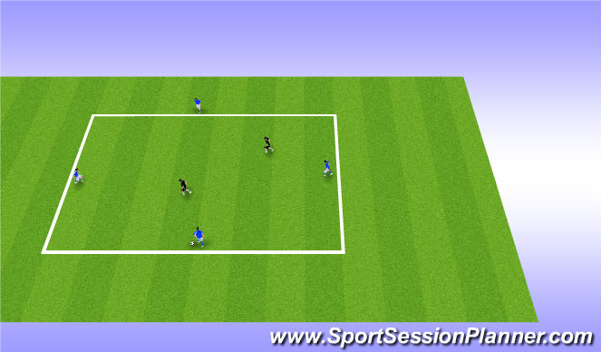 Football/Soccer Session Plan Drill (Colour): 4v2 or 5v2