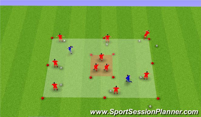 Football/Soccer Session Plan Drill (Colour): Warm Up: Passing and Receiving