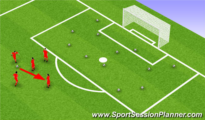 Football/Soccer Session Plan Drill (Colour): Warm up 7-10 min