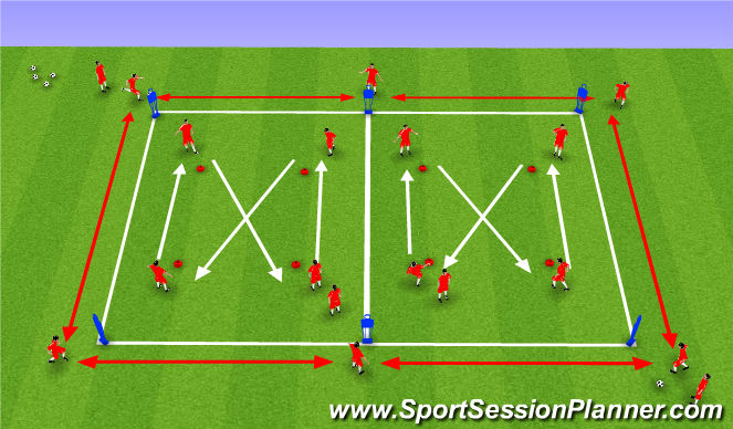 Football/Soccer Session Plan Drill (Colour): Technical 1st touch,passing& recieving