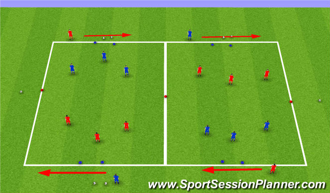 Football/Soccer Session Plan Drill (Colour): SSG 4V4 15 min