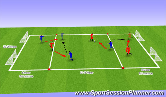 Football/Soccer Session Plan Drill (Colour): Passen u. Freilaufen