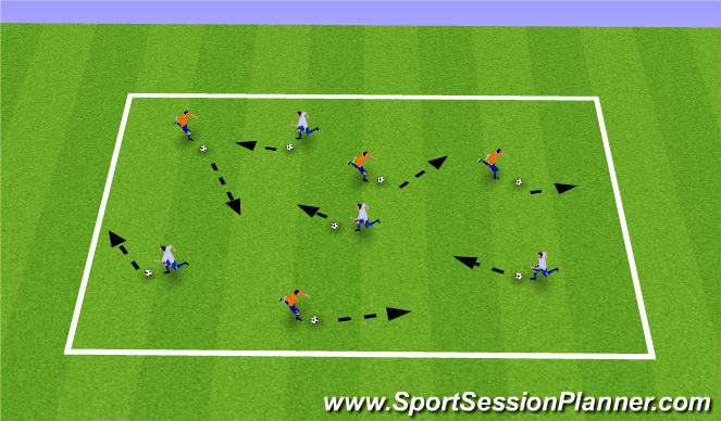 Football/Soccer Session Plan Drill (Colour): Ball Mastery warm up