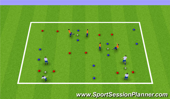Football/Soccer Session Plan Drill (Colour): Passing and Receiving