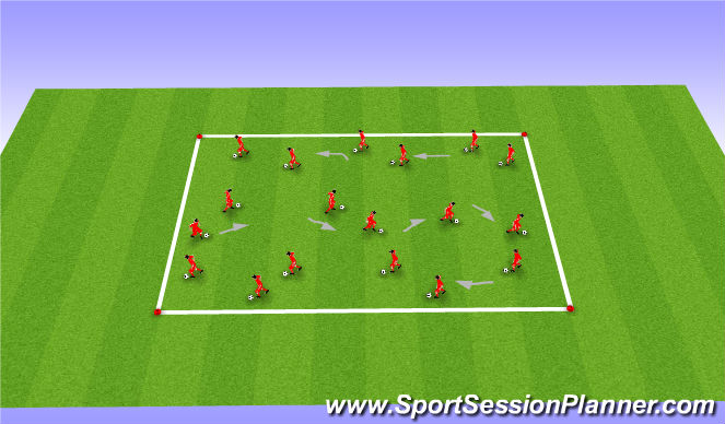 Football/Soccer Session Plan Drill (Colour): Warm-Up