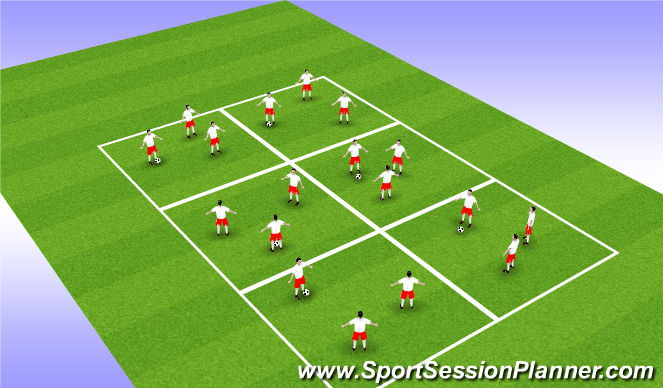 Football/Soccer Session Plan Drill (Colour): Possesin Warm up