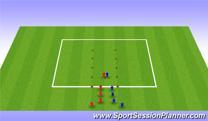 Football/Soccer Session Plan Drill (Colour): 1v1 without ball