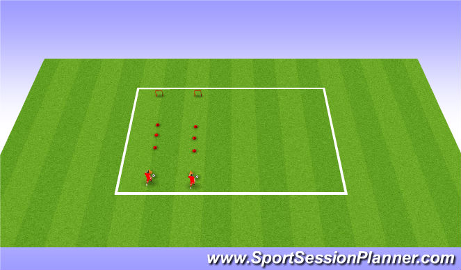 Football/Soccer Session Plan Drill (Colour): Zig-Zag and shot