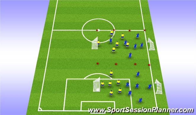 Football/Soccer Session Plan Drill (Colour): 6v6