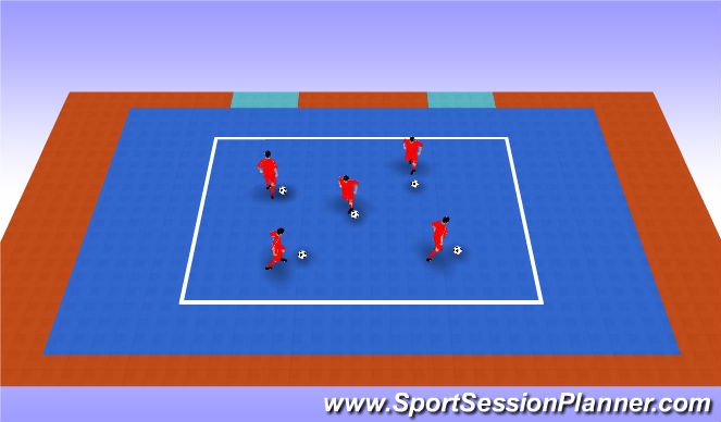 Futsal Session Plan Drill (Colour): Dribbling Grid