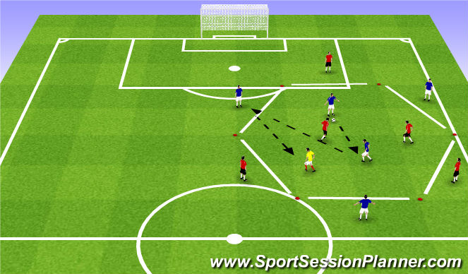 Football/Soccer Session Plan Drill (Colour): Rondo Hexagonal