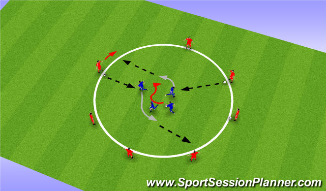 Football/Soccer Session Plan Drill (Colour): Station 1