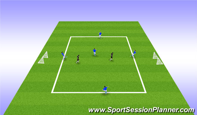 Football/Soccer Session Plan Drill (Colour): 5v2 w/ Transition