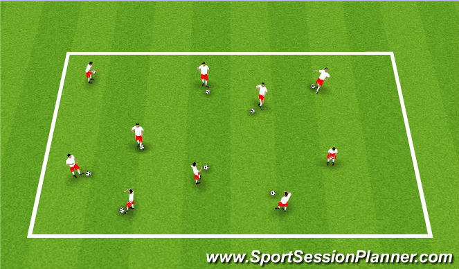 Football/Soccer Session Plan Drill (Colour): Ball Control