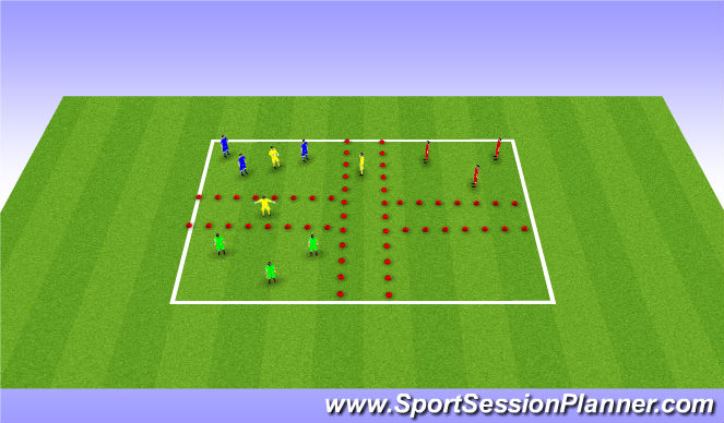 Football/Soccer Session Plan Drill (Colour): Warm UP