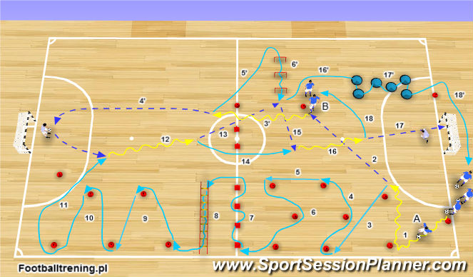 Futsal Session Plan Drill (Colour): Wariant 1