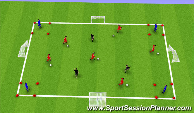 Football/Soccer Session Plan Drill (Colour): Warm-Up (10-15 min)