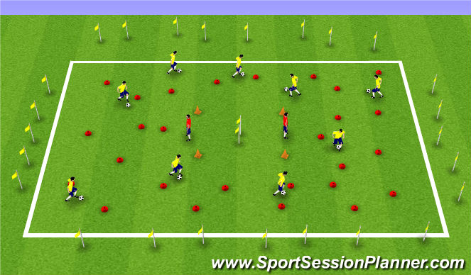 Football/Soccer Session Plan Drill (Colour): Treasure Island