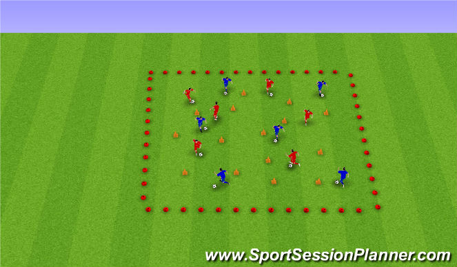 Football/Soccer Session Plan Drill (Colour): Warm-up (Phase 2)