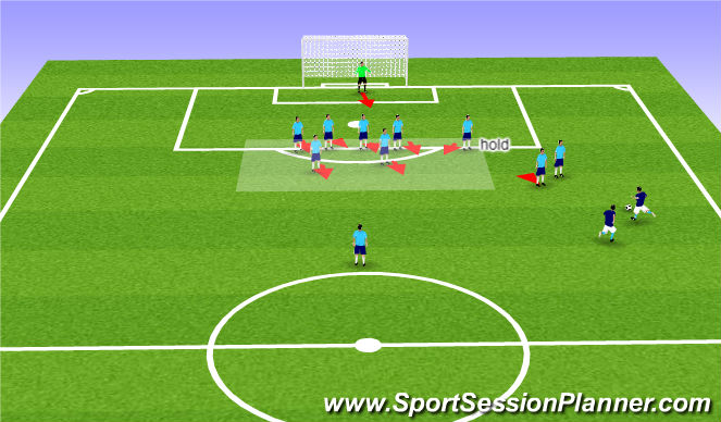 Football/Soccer Session Plan Drill (Colour): Wide Hold (Right Side)