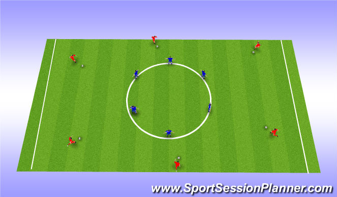 Football/Soccer Session Plan Drill (Colour): Warm up 1v1