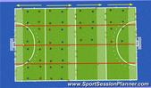 Hockey: 3v2 Ball protection, Tactical: Offensive (Numerical Advantage) Under 10s