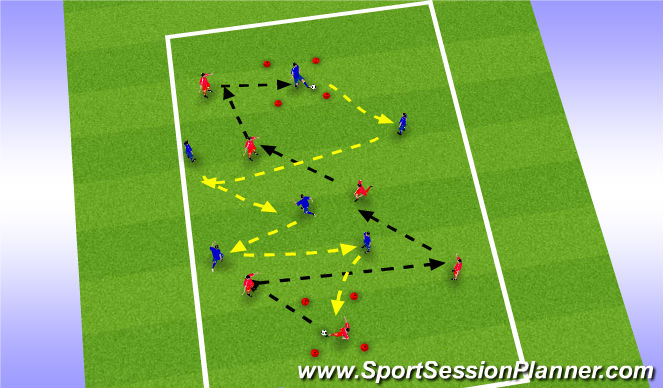 Football/Soccer Session Plan Drill (Colour): Unopposed Possession Practice AJ