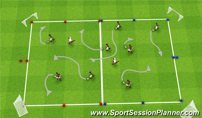Football/Soccer Session Plan Drill (Colour): Warm-Up