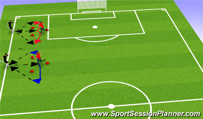 Football/Soccer Session Plan Drill (Colour): Triangle Quick Play