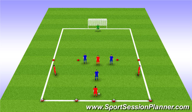 Football/Soccer Session Plan Drill (Colour): Stage 2: Limited 4v3+GK