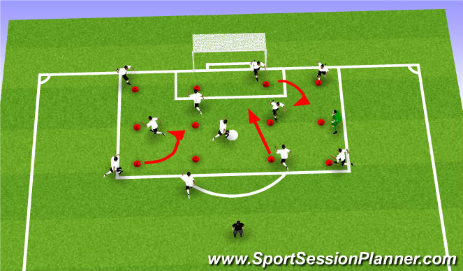 Football/Soccer Session Plan Drill (Colour): Phase 1 Warm Up