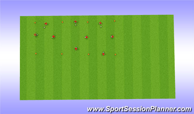 Football/Soccer Session Plan Drill (Colour): Warming up - Dribble in the box