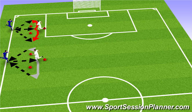 Football/Soccer Session Plan Drill (Colour): Triangle Quick Play