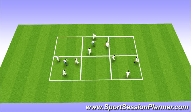 Football/Soccer Session Plan Drill (Colour): 3v1 / 4v1 style games