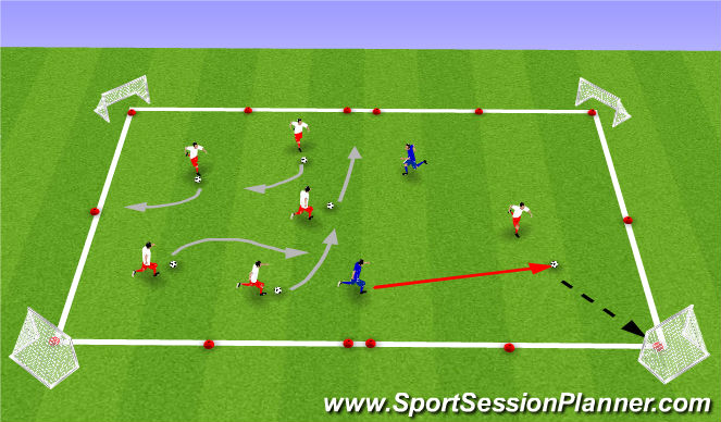 Football/Soccer Session Plan Drill (Colour): Fully-Opposed