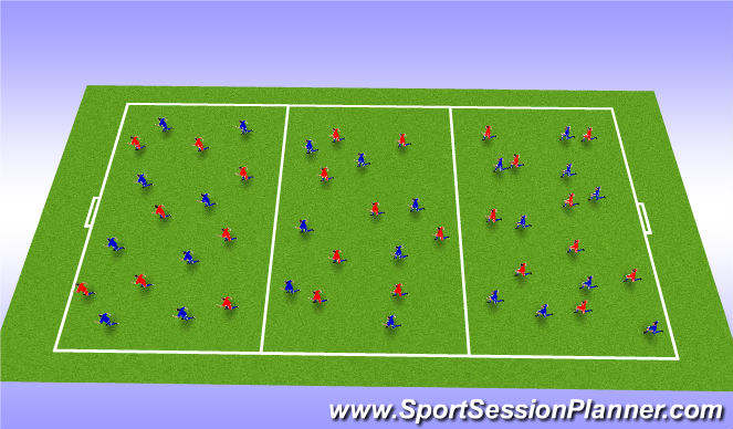 Football/Soccer Session Plan Drill (Colour): U6 frezze tag