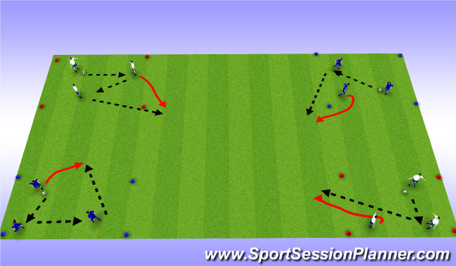 Football/Soccer Session Plan Drill (Colour): Runs without the ball