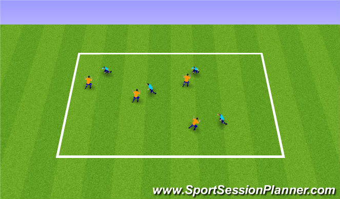 Football/Soccer Session Plan Drill (Colour): Pressing - Thigh Taps
