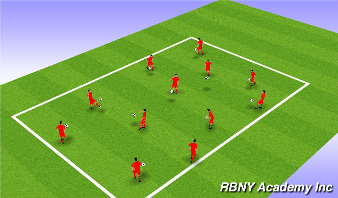 Football/Soccer Session Plan Drill (Colour): JUGGLING : WARM UP